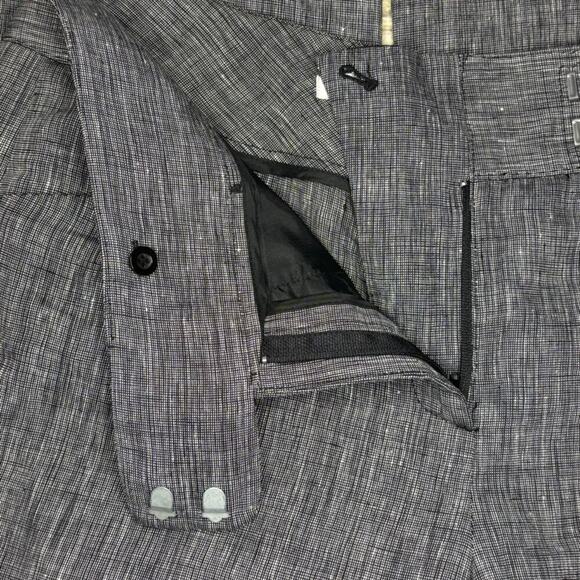 100% Linen Y2K Neutral Grey Woven Wide Leg Career Dress Pants Womens Sz 6 - Picture 8 of 8